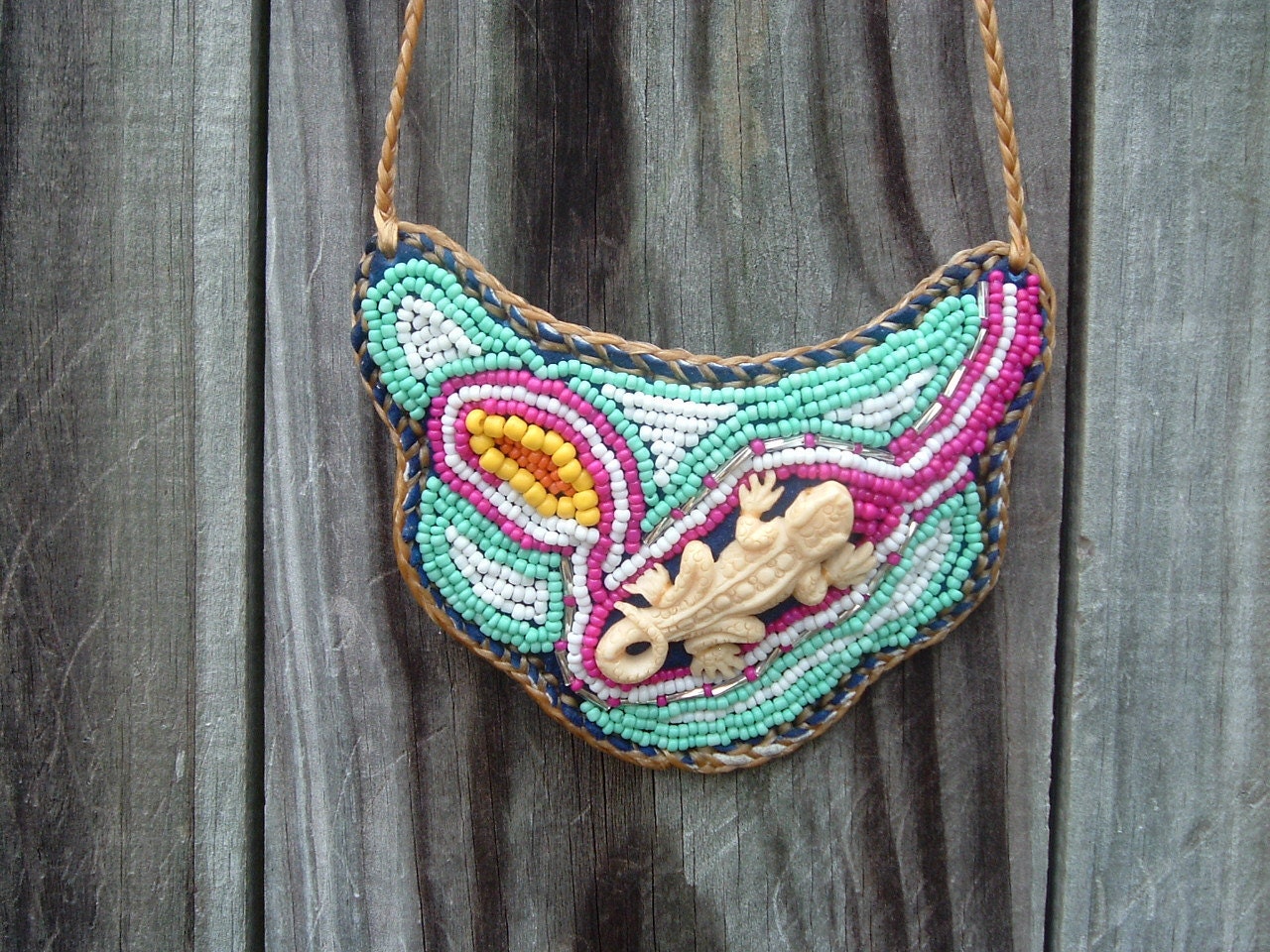 Handmade Beaded Embroidery Necklace