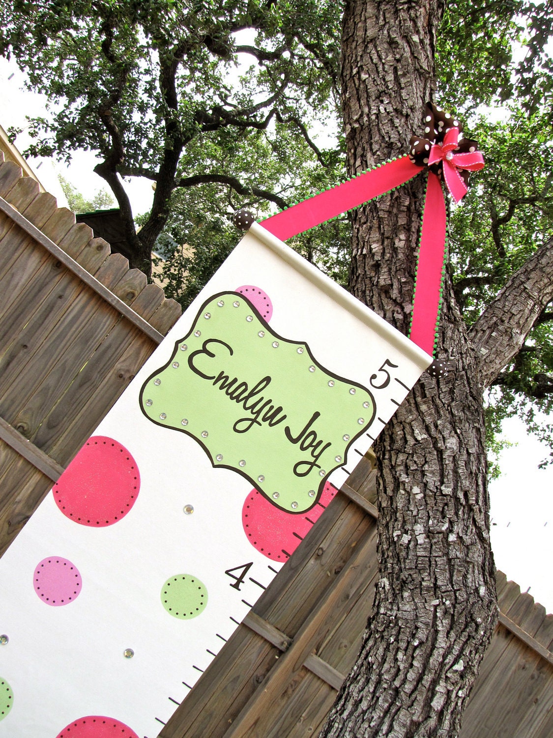 Pink, Green & Brown Growth Chart
