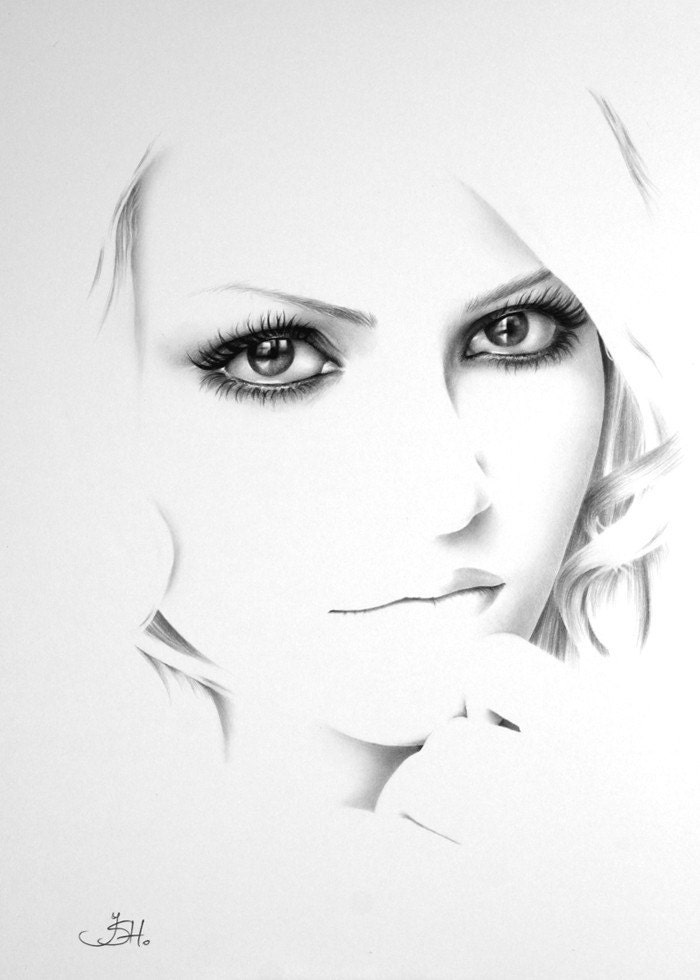 Custom Portrait Fine Art Drawing Commission by Ileana Hunter