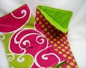 The Do Everything Cloth in Raspberry Surf - Dish Cloth - Burp Cloth - Wash Cloth - Dust Cloth - Cleaning Cloth - Ready To Ship