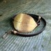 Leather Wrap Bracelet - Eco Friendly Recycled Bronze - Large Rose Leaf