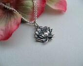 Lotus Sterling Silver Necklace - Lotus Flower of Love - Sterling Silver Jewelry