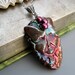 Enchanted Fairy Necklace, Raku Ceramic Tree Spirit Pendant, Copper, Teal, Silver Chain, Pearl Charm
