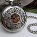 Pocket Watch - Silver Filigree Roman Mechanical Pocket Watch with Watch Chain, Groom - Best Man - Groomsmen Gift - Item MPW158r