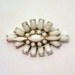 Vintage Milk Glass Brooch Pin, Prong Set White and Silver Vintage Jewelry Jewellery Costume Jewelry