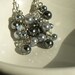 Dark and Light Gray Cascading Pearl Earrings