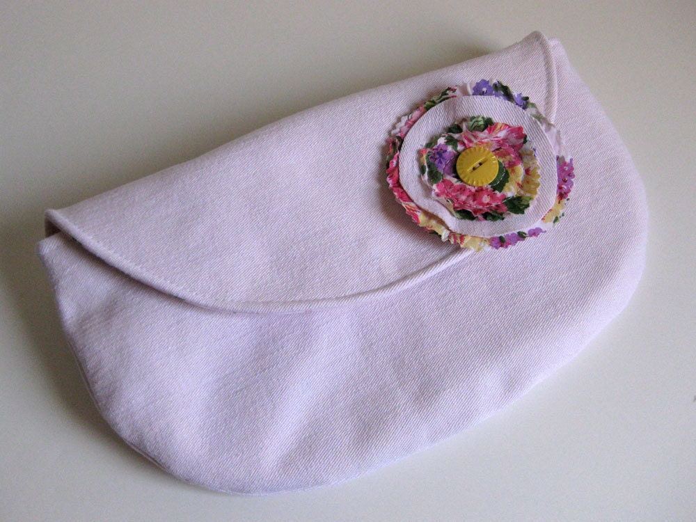 BRIDAL CLUTCH  - wedding clutch - bridesmaid clutch - clutch purse - recycled clutch - BONUS flower pin