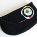 CLUTCH PURSE - recycled clutch - black clutch - nautical clutch - BONUS removable flower pin
