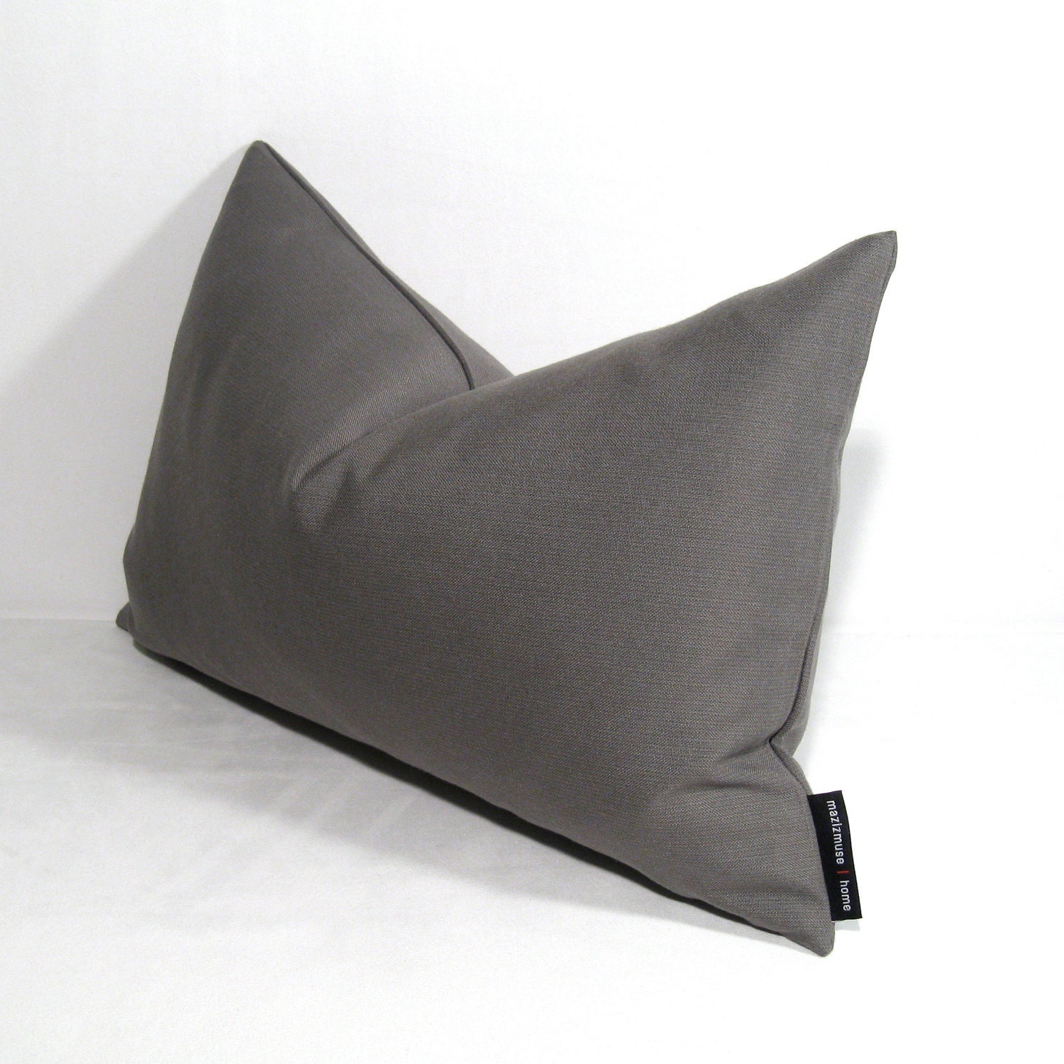 Grey Pillow Cover - Outdoor Cushion - Decorative Modern - Graphite Charcoal Sunbrella 12X18 inch
