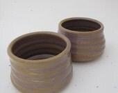 SALE Dog Bowl Parrot Rabbit Pet Lavender Muddy Paws Pottery Set of 2