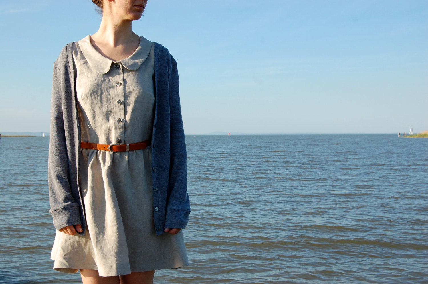 linen dress beige