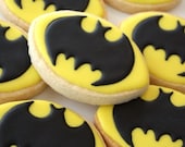 Batman or Batgirl Superhero cookie favor - one dozen