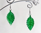 Glass Leaf Earrings - Zelda Deku Leaf