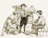 8x10 Print -Boys on Wooden Crates- From 1912  Book Illustration