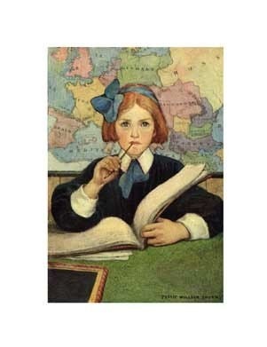 The Scholar, from 1909 Book Illustration, Blank Note Card, Free Shipping