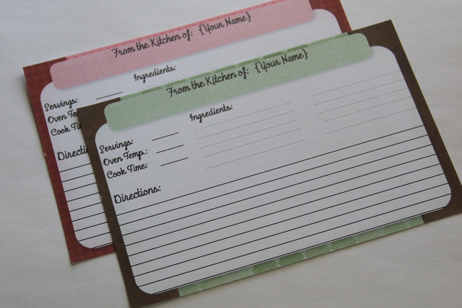 30 Personalized 4x6 Recipe Cards Double Sided