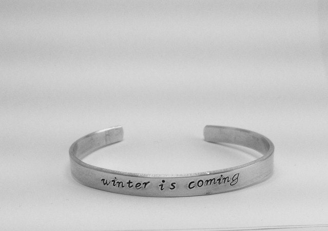 Winter Is Coming Hand Stamped Bracelet Game of Thrones