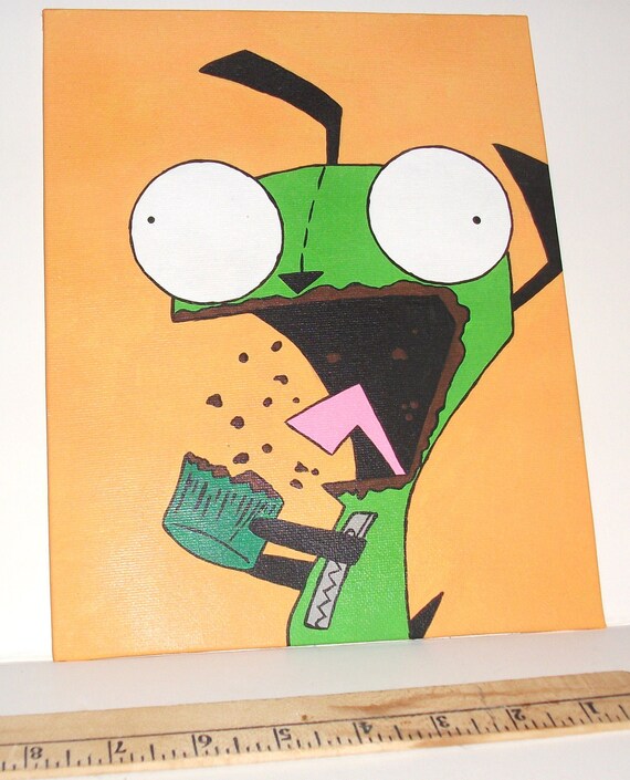 GIR Fan ArtGir with CupcakeInvader Zim Acrylic by kraftyminds