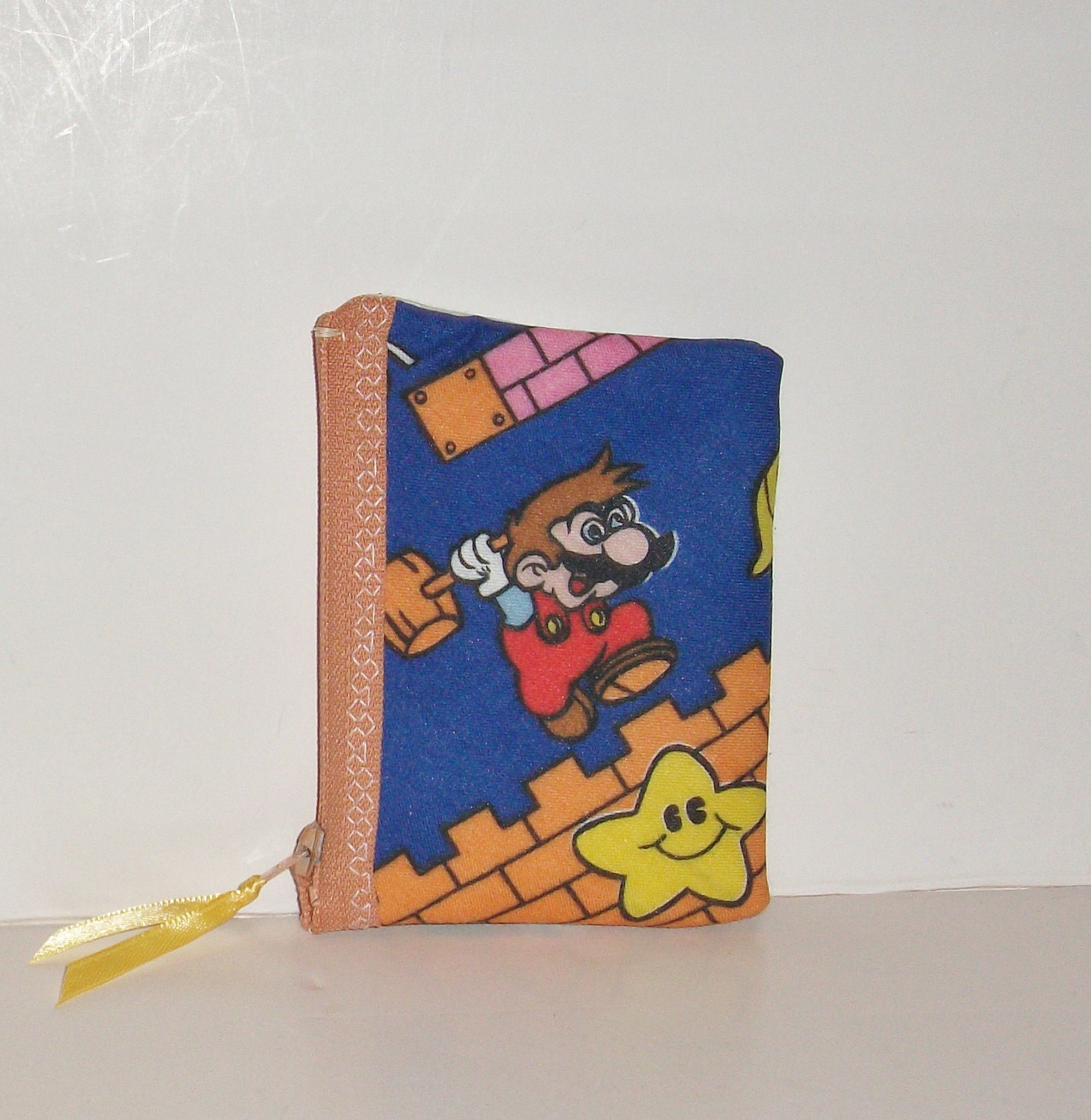 Super Mario Fabric Zipper Change Pouch- Handmade Nintendo- OOAK