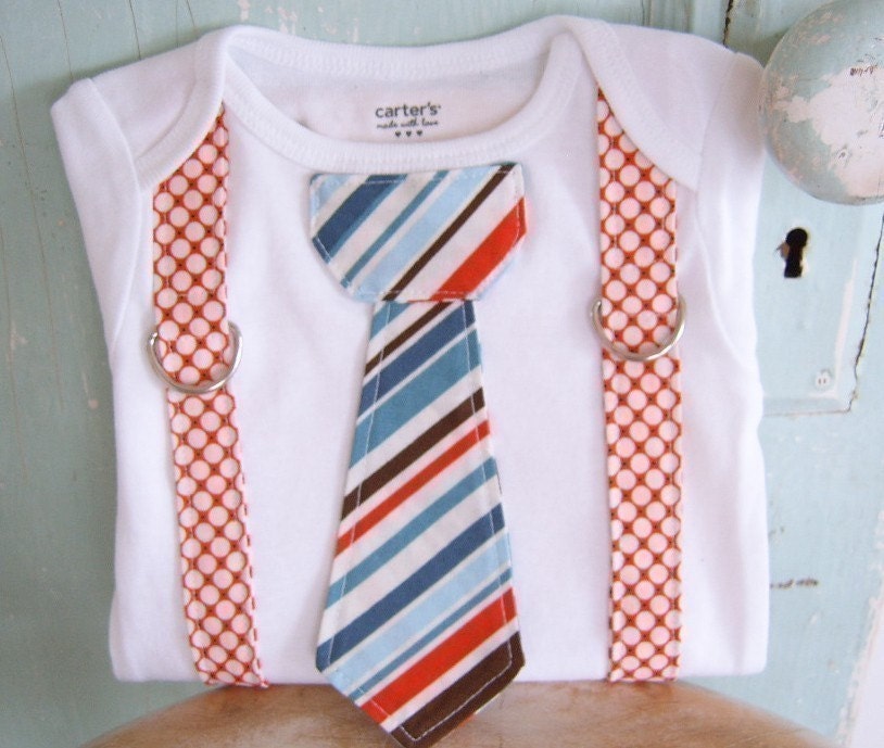 Onesie Pattern - PDF - with tie and suspenders 3 month to 18 months