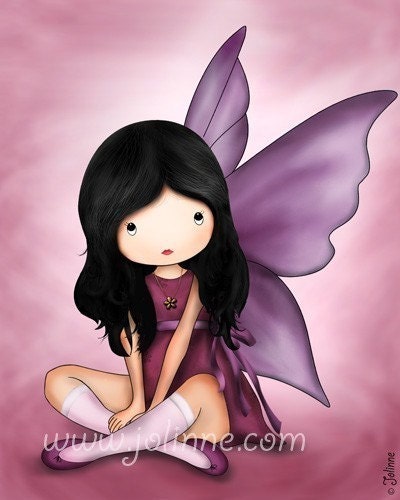 Art print and personalized door sign, angel , fairy , Kids room decor - Choose any image and door sign for a special price
