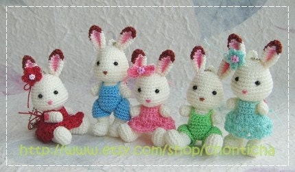 Mini Rabbit 2.5inches - PDF amigurumi crochet pattern
