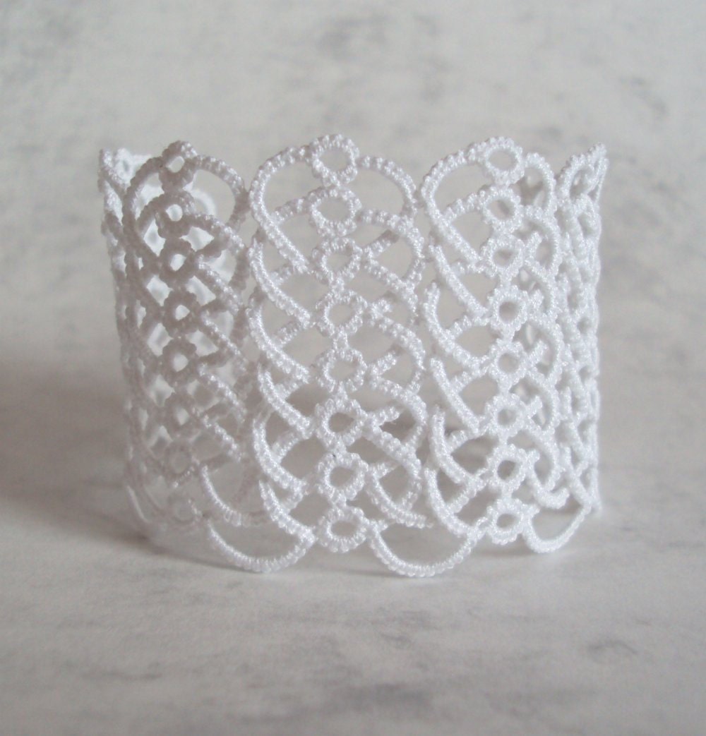 Wedding Lace Cuff - Rhiannon In Tatting - Small