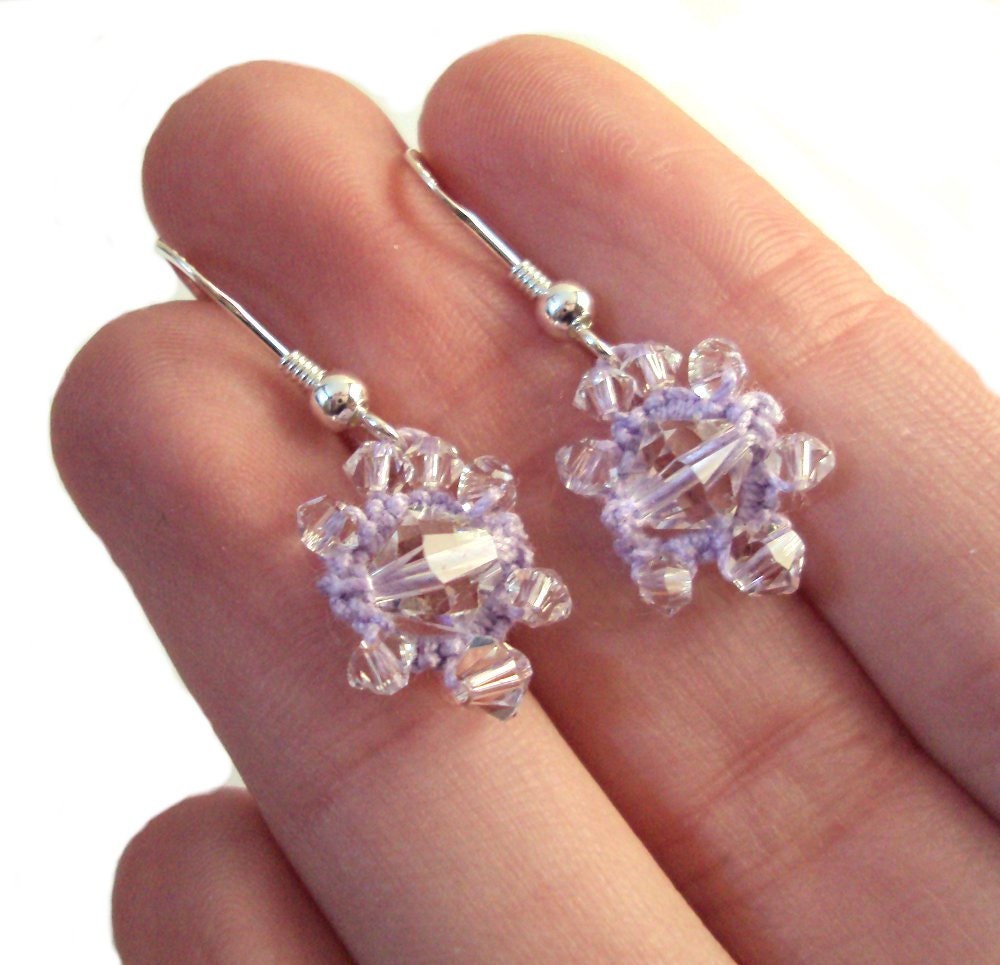 CLEARANCE Tatted Crystal Earrings - Fleur
