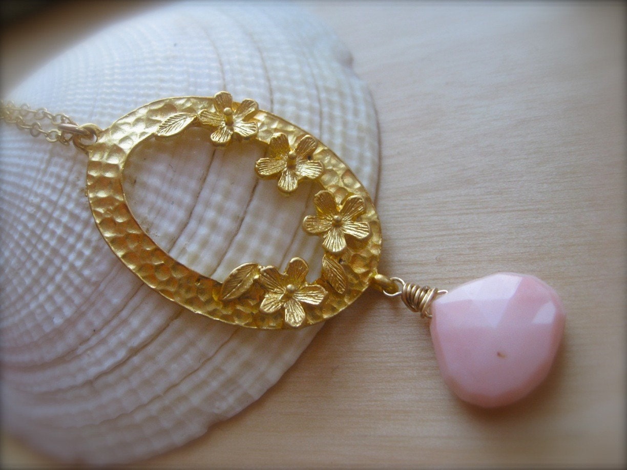 Pink Opal Bouquet Pendant