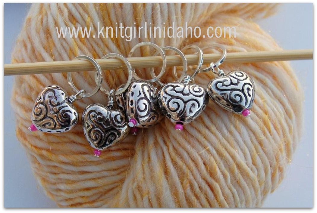 Heart Stitch Markers (Set of 6)