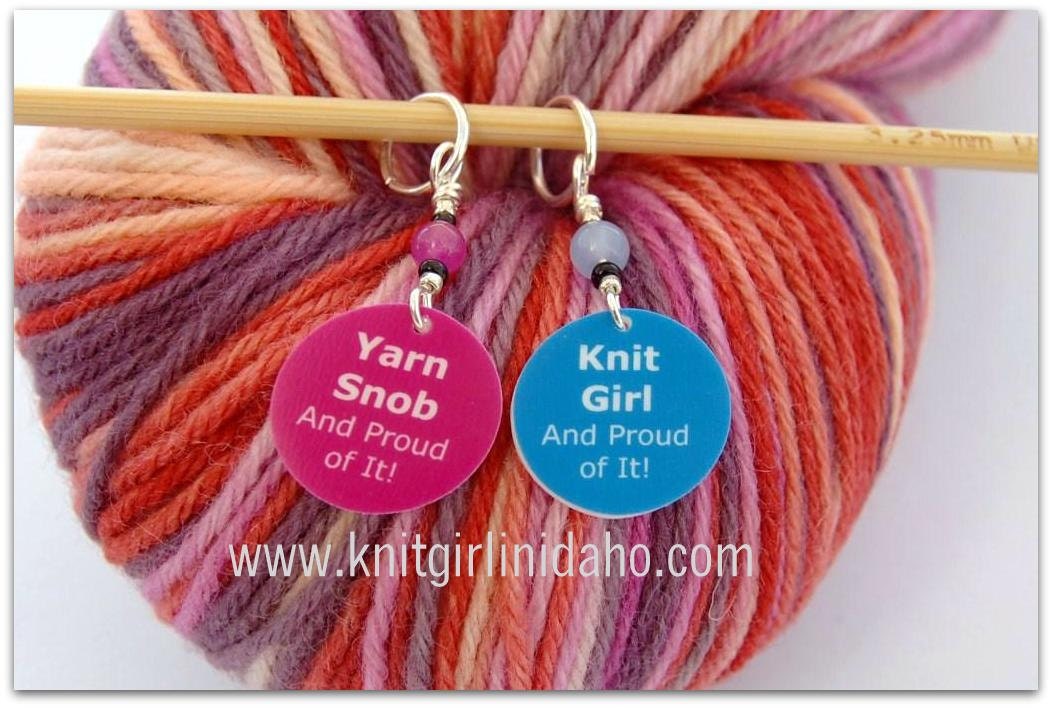 Knit Girl and Yarn Snob Stitch Markers (Set of 2)