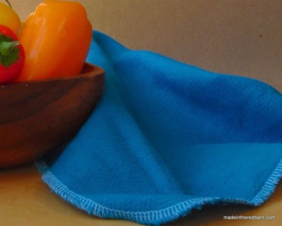 12 Hand Dyed Napkins - Caribbean Blue