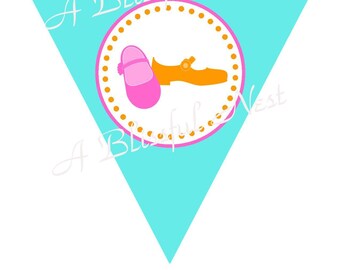 DIY Printable Banner-Mary Jane/Shoe Birthday Party