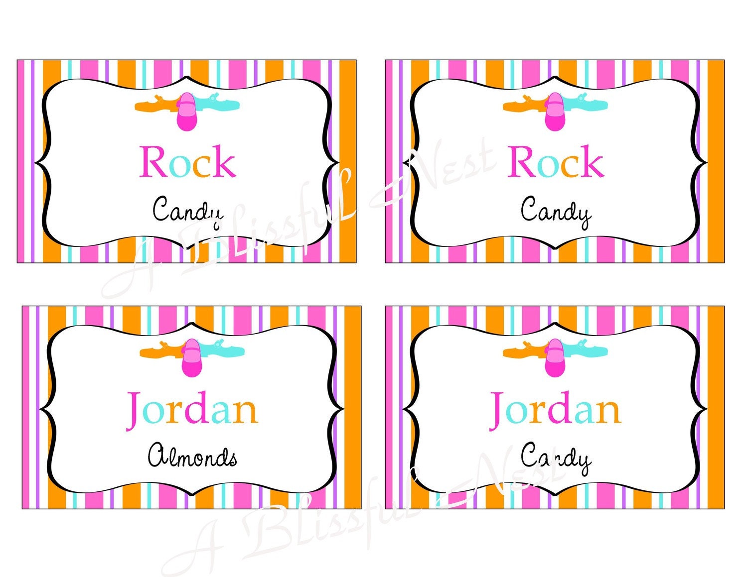INSTANT DOWNLOAD - Shoe Party - Mary Jane Shoes Printable Candy/Tent Table Signs - A Blissful Nest Il_570xn