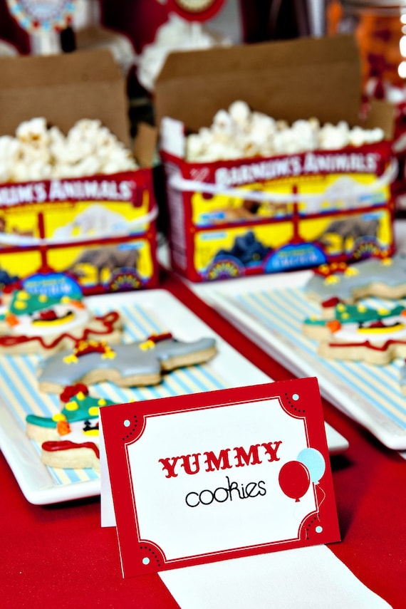 Carnival Circus Big Top Table Cards Food Labels - PRINTABLE - By A Blissful Nest Il_570xn