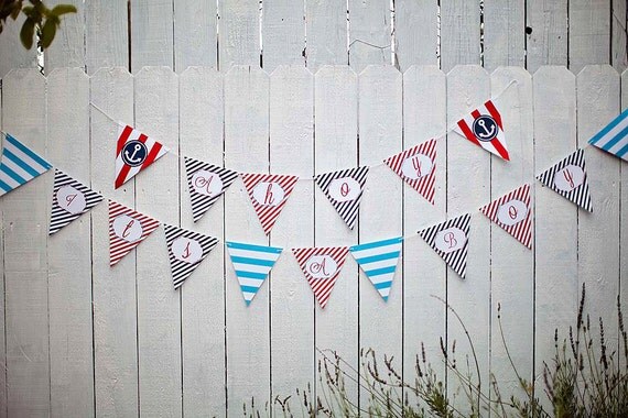 INSTANT DOWNLOAD - Ahoy It's A Boy Banner - DIY Printable - Nautical Baby Shower - By A Blissful Nest Il_570xn
