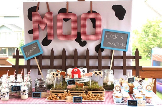Barnyard Farm Birthday Party Decorations - PRINTABLE - By A Blissful Nest - As Seen On Pizzazzerie