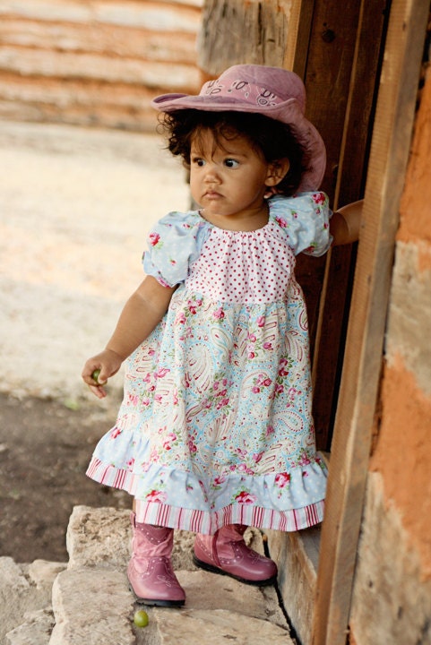 Vintage Cowgirl Peasant Dress - Size 3T Ready To Ship