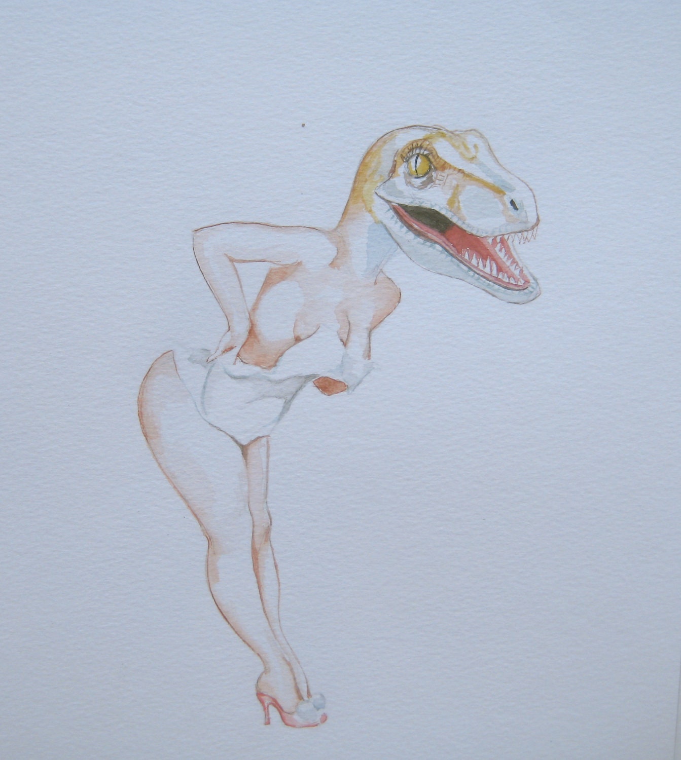 Velociraptor as a sexy pin up