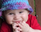 purple and turquoise summer sweetie flower cloche hat 3 to 12 months