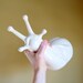 Vintage White Ceramic Snail - Handmade 1977