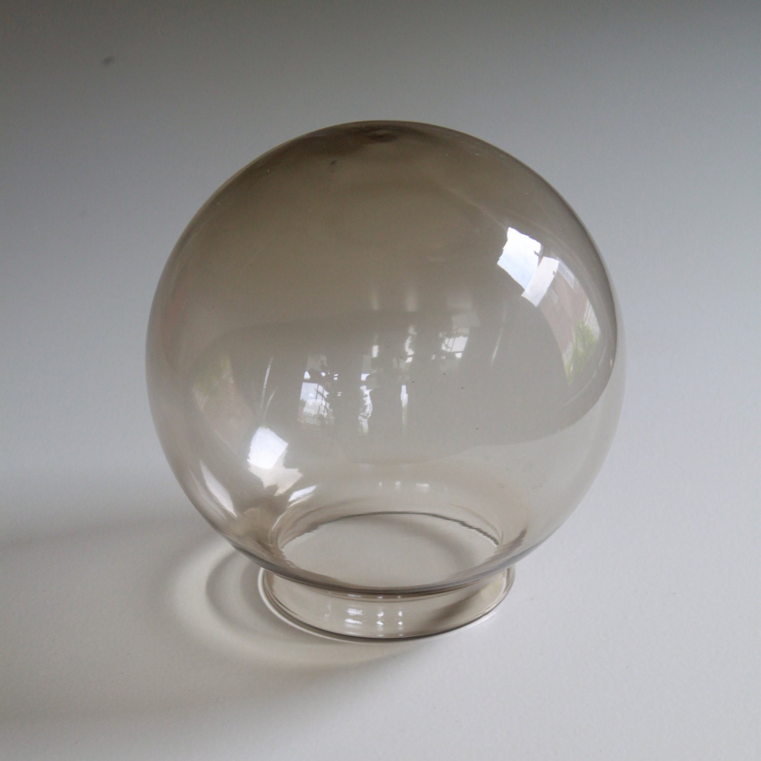 Vintage Globe Smoked Glass Lamp Shade - Mid Century Modern Style