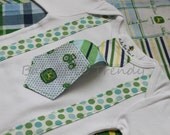 Made to Order... JOHN DEERE 3D Neck Tie Onesie with Suspenders, Shortsleeve Longsleeve Sleeveless sizes Newborn 3m 6m 9m 12m 18m 24m