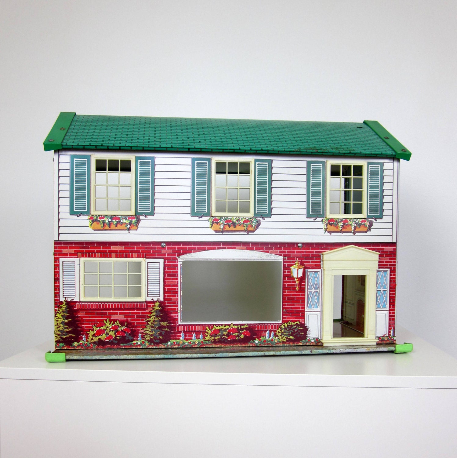 Wolverine Tin Litho Dollhouse 50s / Two Story Colonial - OopseeDaisies