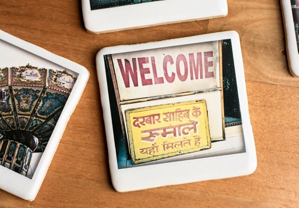 Polaroid Ceramic Coaster - Welcome