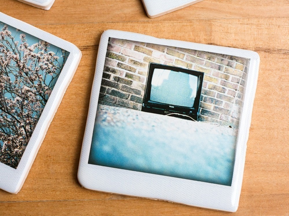 Polaroid Coaster - Abandoned TV
