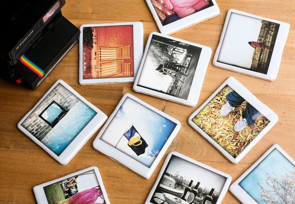 Polaroid Ceramic Coaster - Pink Fairies