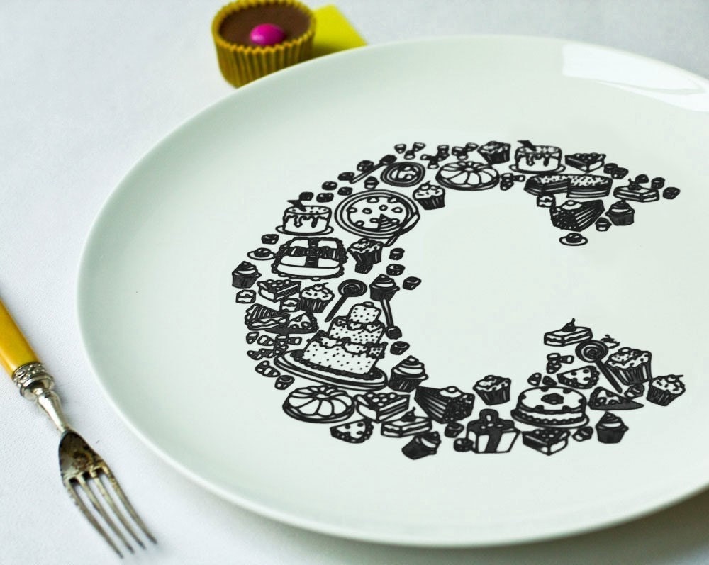 C for Cake Alphabet Plate