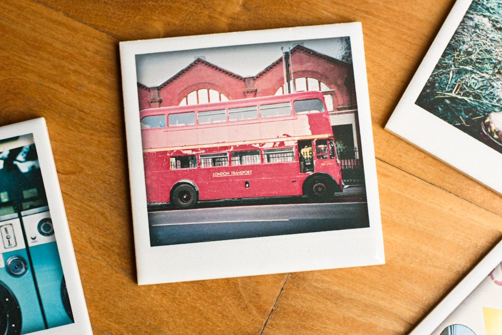 Polaroid Ceramic Coaster - London Bus