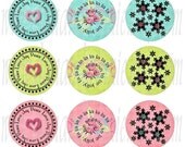 FUNKY CHRISTMAS 1 inch bottle cap digital graphics 4x6 inch image sheet for jewelry or scrapbooking